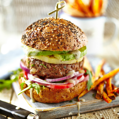 Beefburgers & Sweet Potato Fries