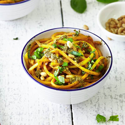 Butternut Pumpkin Noodles with Fresh Pesto