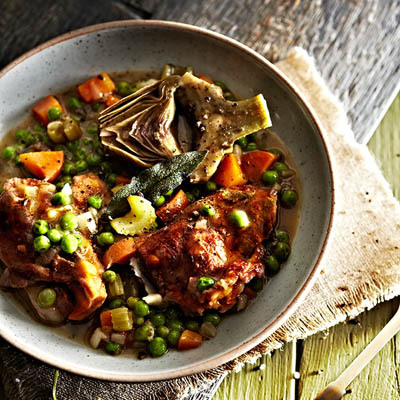 Lamb Stew with Artichoke & Peas